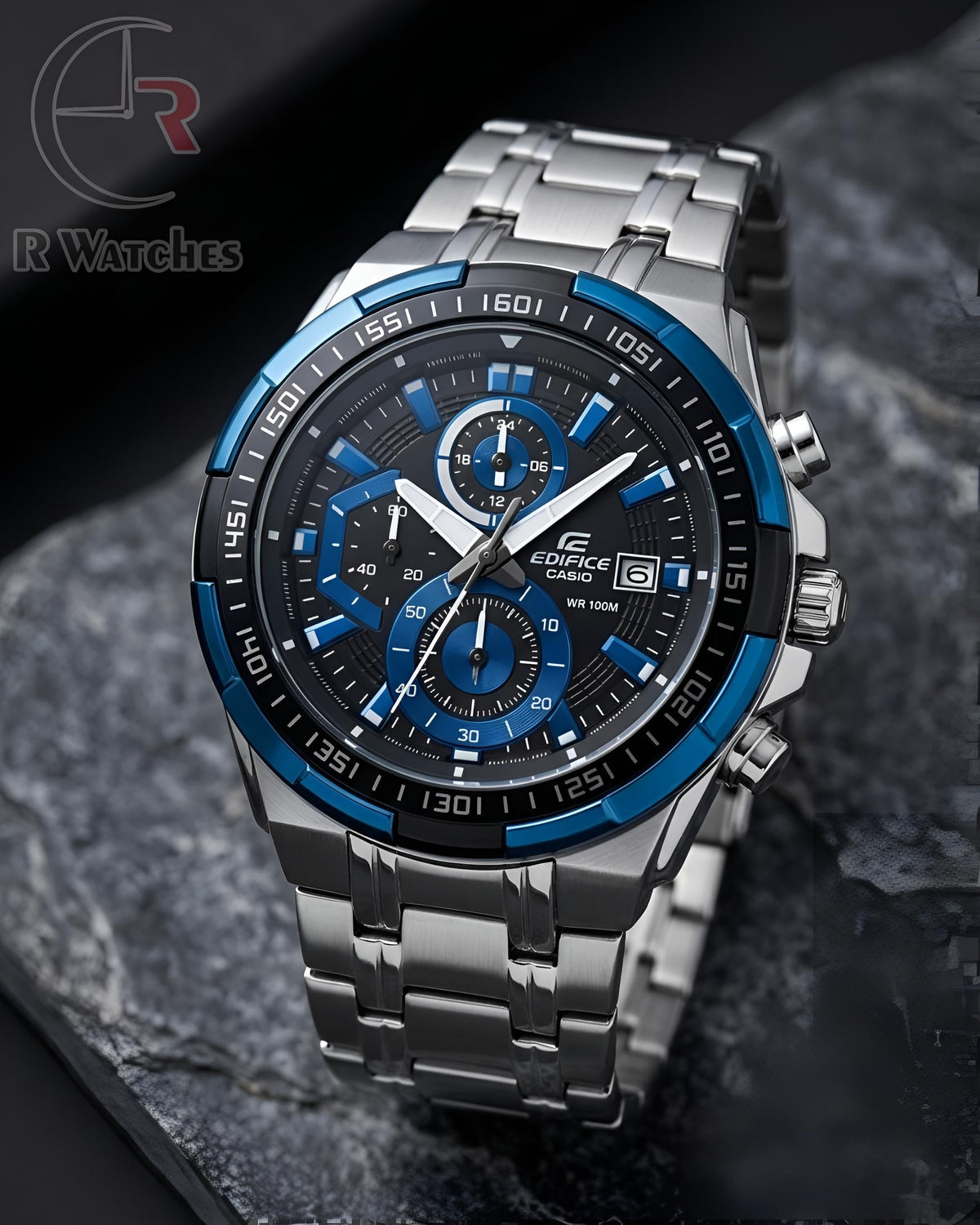 (OS11)⭐ Casio Edifice silver blue