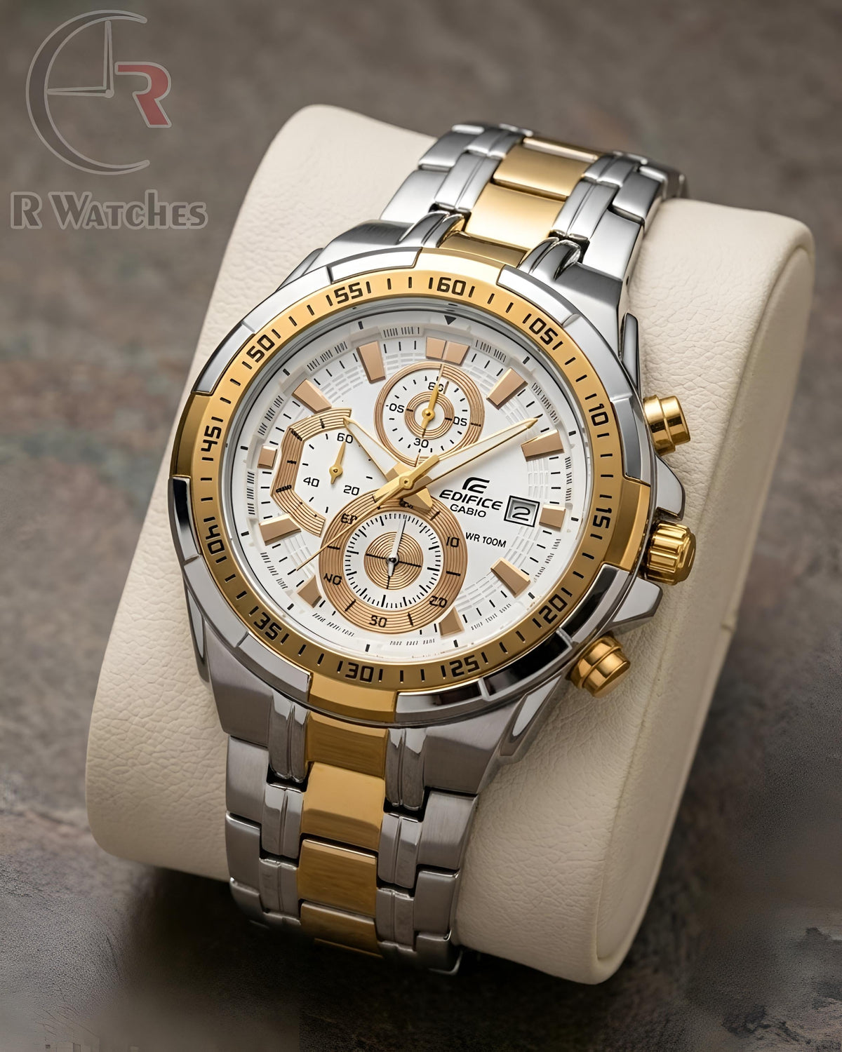 (SS3)⭐ Casio Edifice dual tone white
