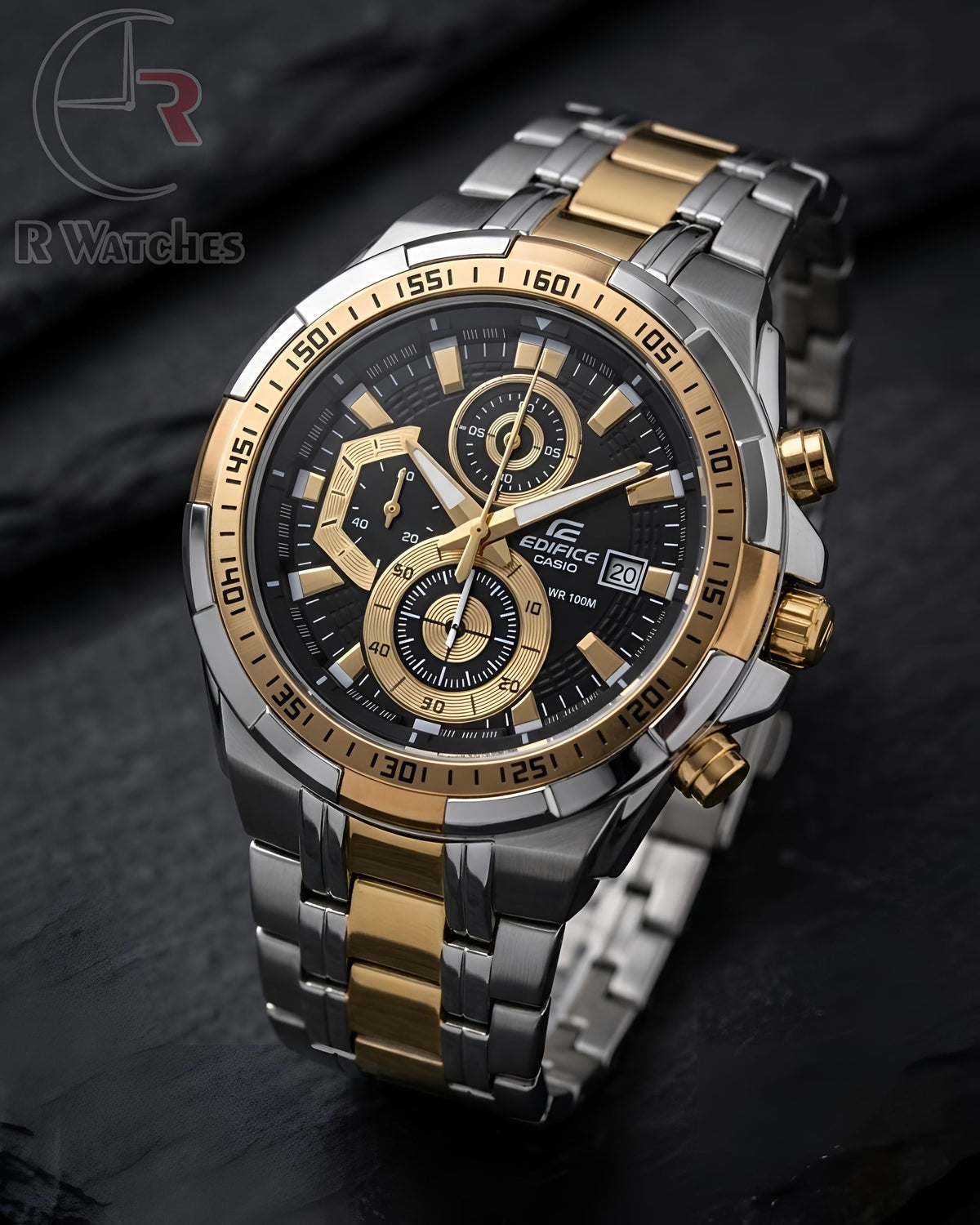 (OS20)⭐ Casio Edifice dual tone black
