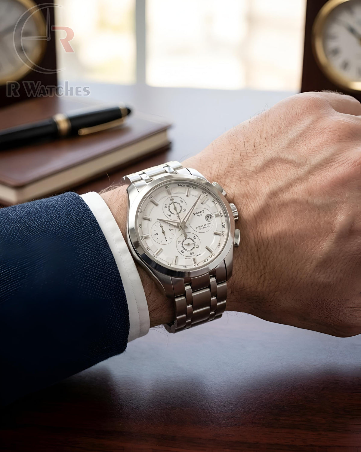Tissot Silver White – Premium Luxury Chronograph Watch (6 Month Warrenty)