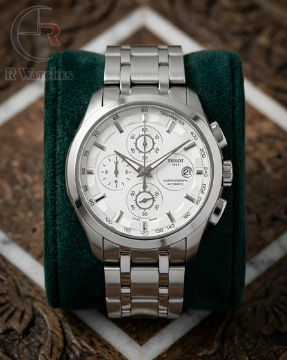 Tissot Silver White – Premium Luxury Chronograph Watch (6 Month Warrenty)