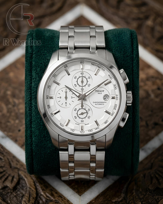 Tissot Silver White – Premium Luxury Chronograph Watch (6 Month Warrenty)