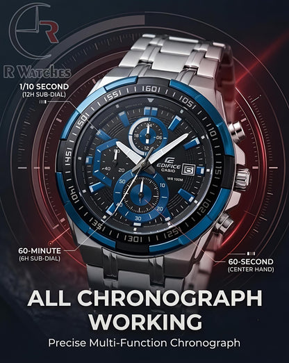 Edifice Silver Blue – Premium Luxury Chronograph Watch
