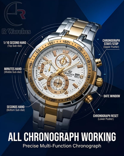 Edifice Dual White – Premium Luxury Chronograph Watch