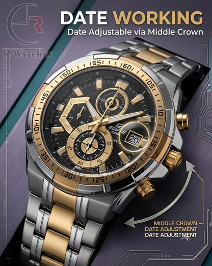 Edifice Dual Black – Premium Luxury Chronograph Watch