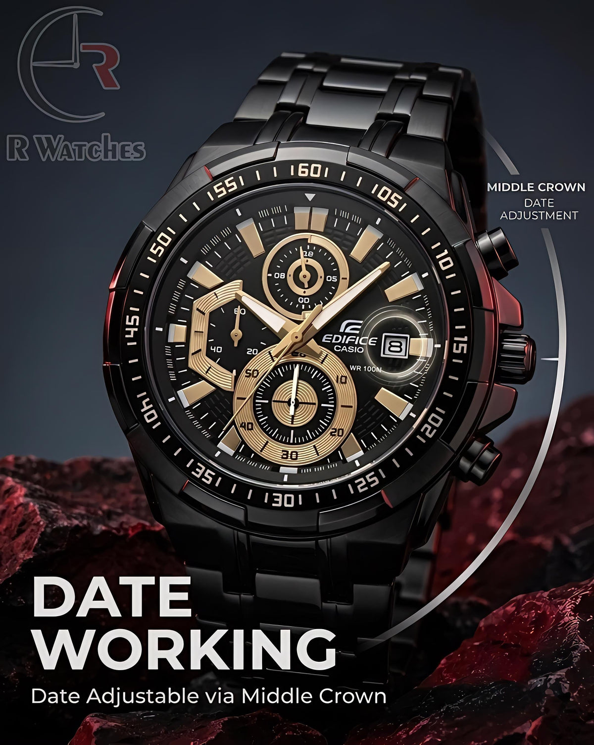 Edifice Black Gold – Premium Luxury Chronograph Watch