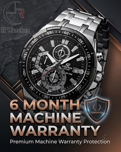 Edifice Silver Black – Premium Luxury Chronograph Watch