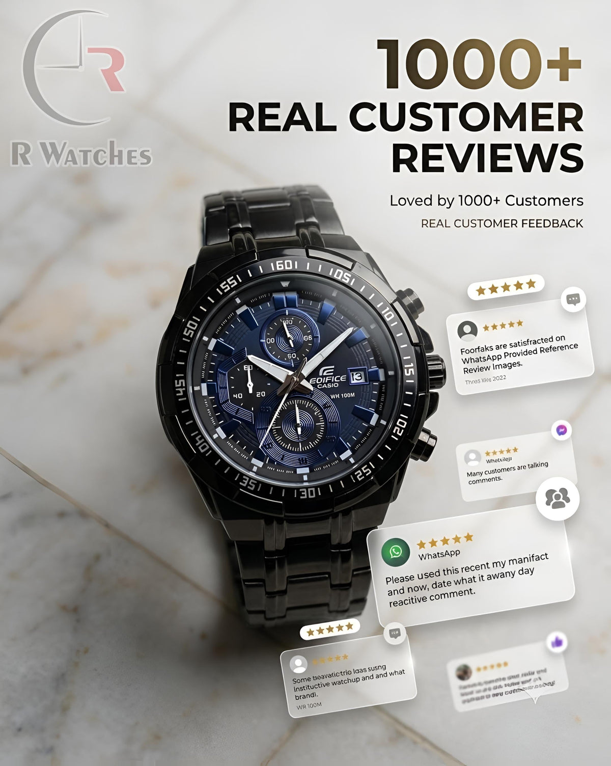 Edifice Black Blue – Premium Luxury Chronograph Watch