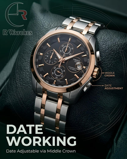 Tissot Dual Tone Black – Premium Luxury Chronograph Watch (6 Month Warrenty)