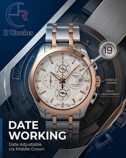 Tissot Dual Tone White – Premium Luxury Chronograph Watch (6 Month Warrenty)