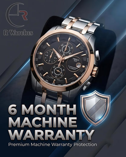 Tissot Dual Tone Black – Premium Luxury Chronograph Watch (6 Month Warrenty)