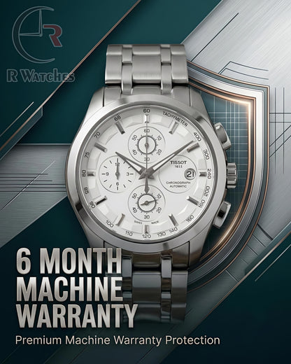Tissot Silver White – Premium Luxury Chronograph Watch (6 Month Warrenty)