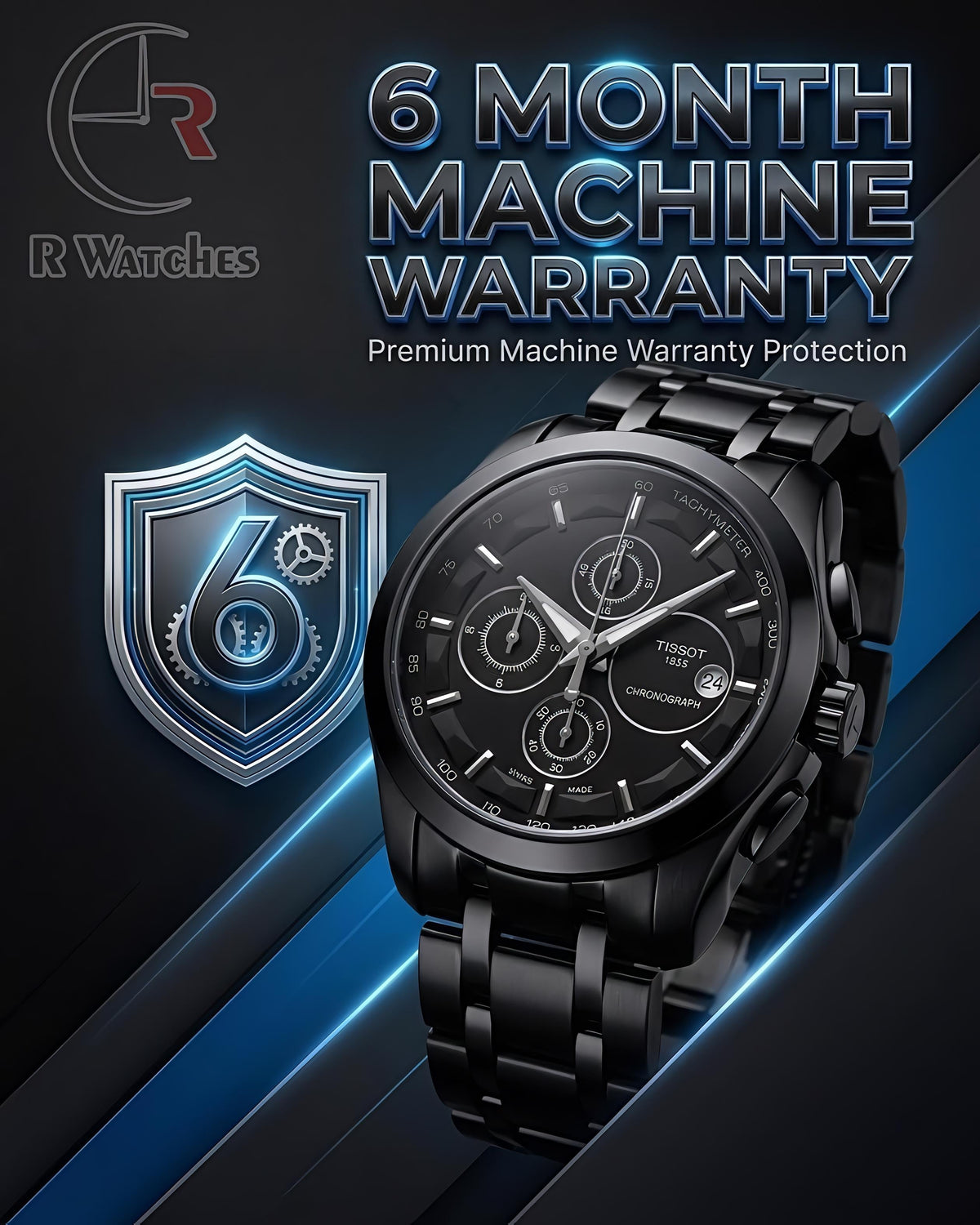 Tissot Full Black – Premium Luxury Chronograph Watch (6 Month Warrenty)