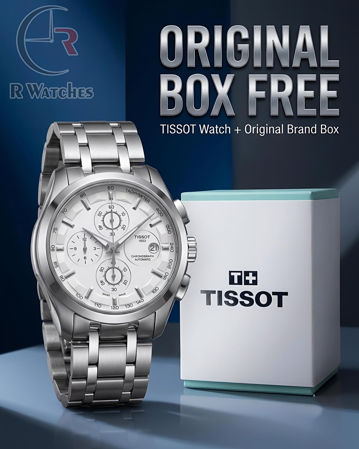 Tissot Silver White – Premium Luxury Chronograph Watch (6 Month Warrenty)