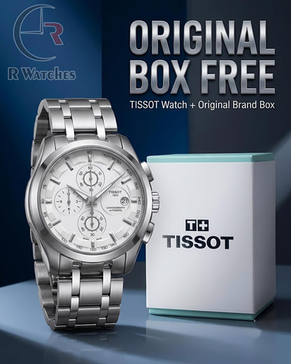 Tissot Silver White – Premium Luxury Chronograph Watch (6 Month Warrenty)