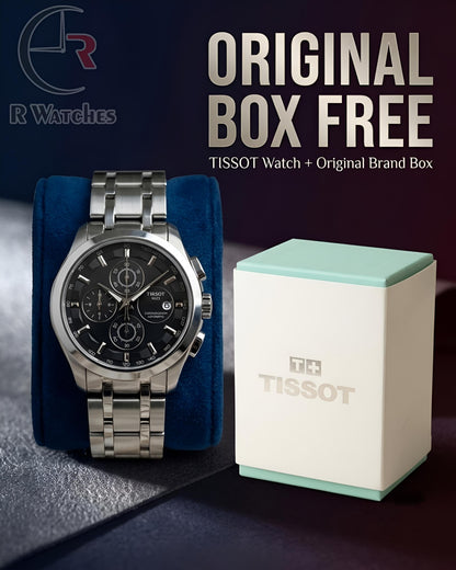 Tissot Silver Black – Premium Luxury Chronograph Watch (6 Month Warrenty)