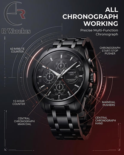 Tissot Full Black – Premium Luxury Chronograph Watch (6 Month Warrenty)