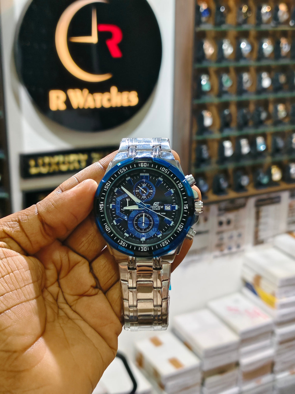 Edifice Silver Blue – Premium Luxury Chronograph Watch
